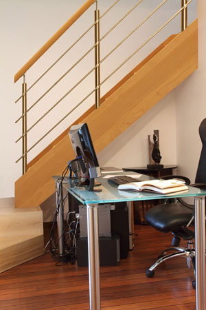 Escalier droit en h�tre