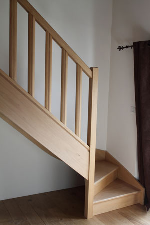Escalier 1/4 tournant avec contremarches
