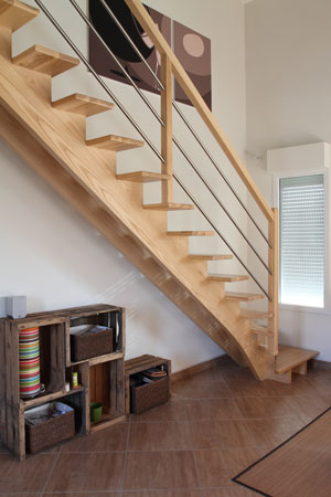 Escalier 1/4 tournant sans contremarches