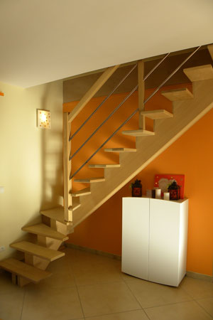 Escalier 1/4 tournant sans contremarches